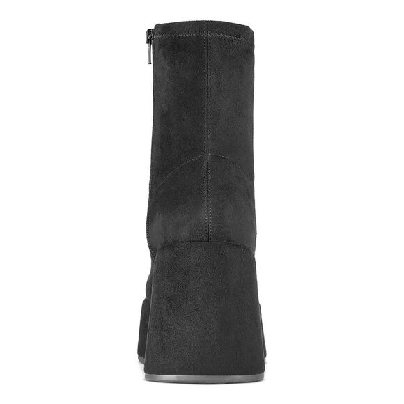 WILD PAIR Womens Black 2" Platform Earlee Round Toe Wedge Heeled Boots 9 M - Picture 2 of 4